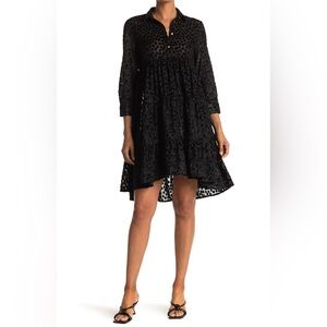 MAJE Rolly 2 in 1 Spot Velvet Tiered Dress